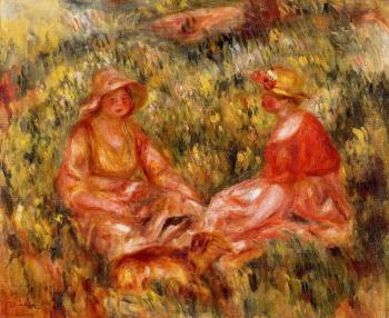 Pierre Auguste Renoir : Two Women in the Grass